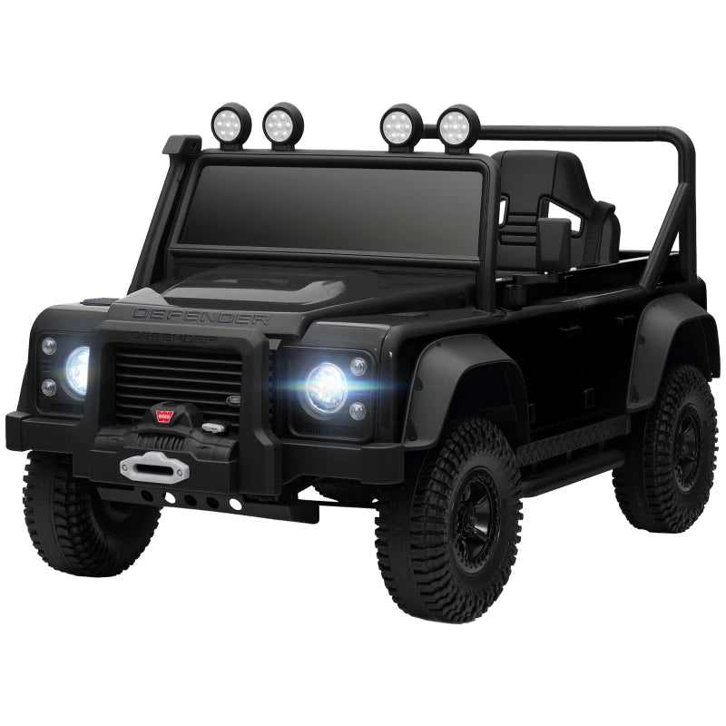 Kids Electric Ride On Car with Remote Control Music Horn LED Lights for Ages 3-5 Black