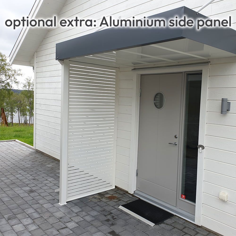 Aurelius LuxeSteel LED Entrance Canopy with Dual Soffit Arms