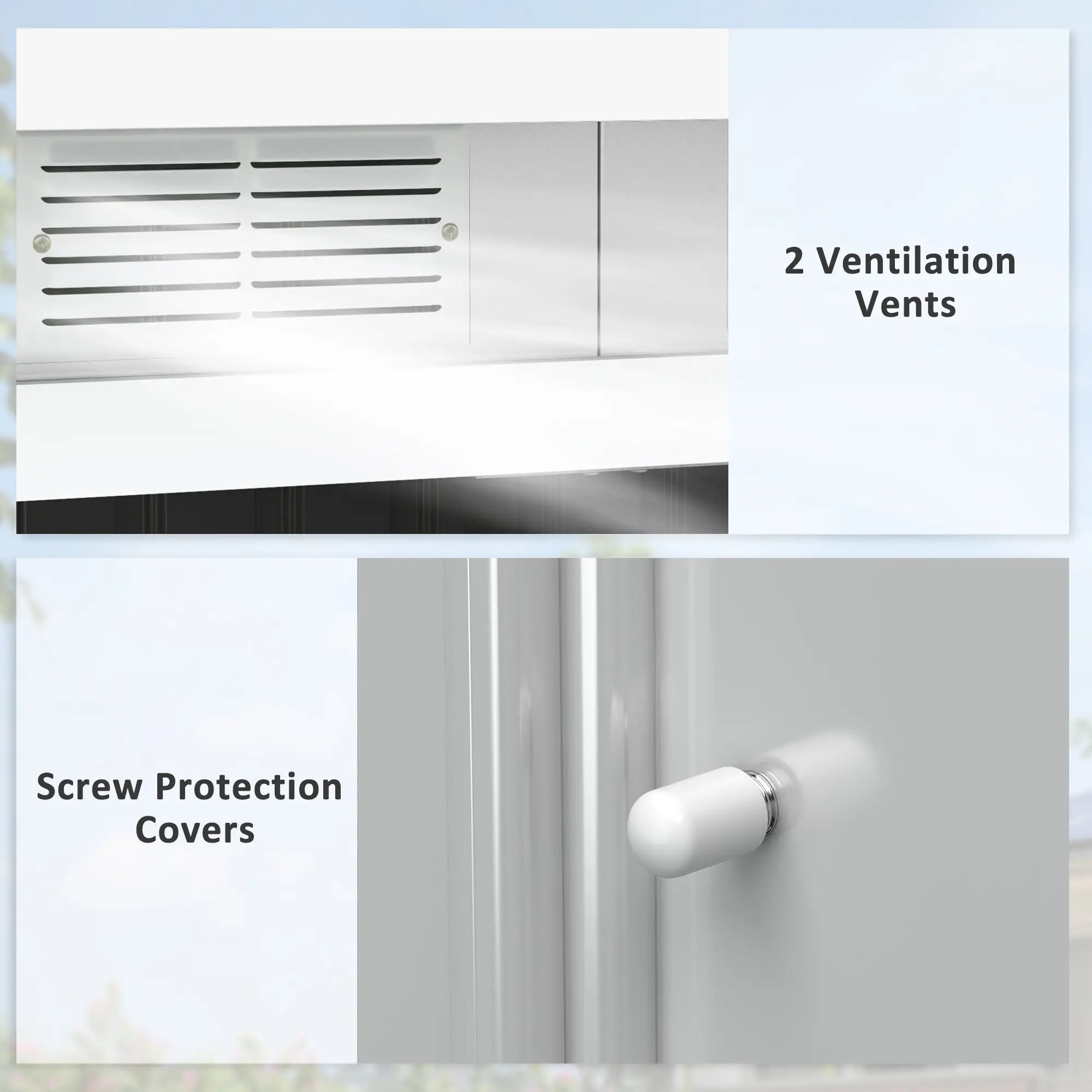 Deep Green 9ft x4 ft Metal Outdoor Garden Shed with Floor Foundation, Ventilation System, and Double Doors