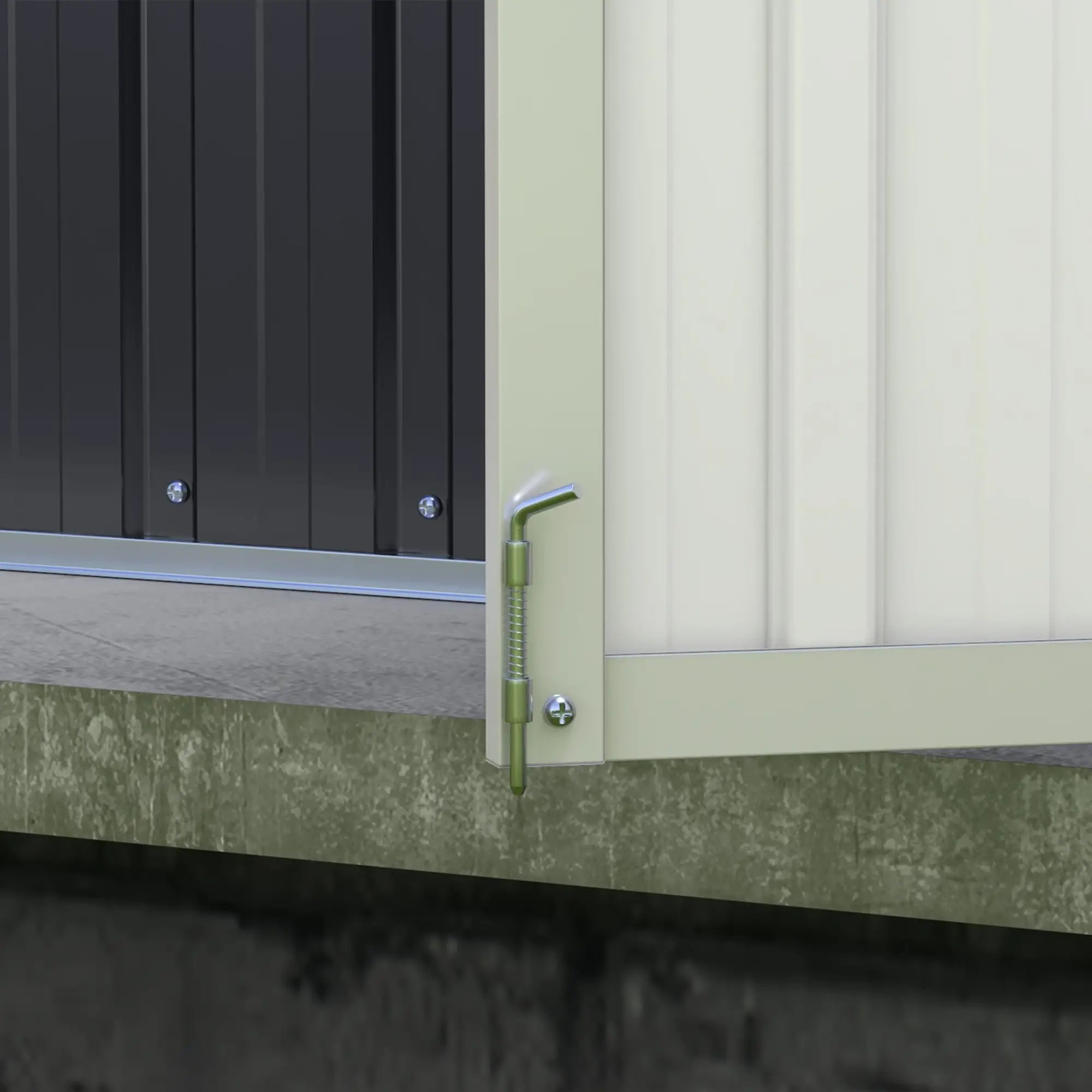 11ft x 5.6ft Dark Grey Steel Garden Shed With Lockable Doors and Gloves