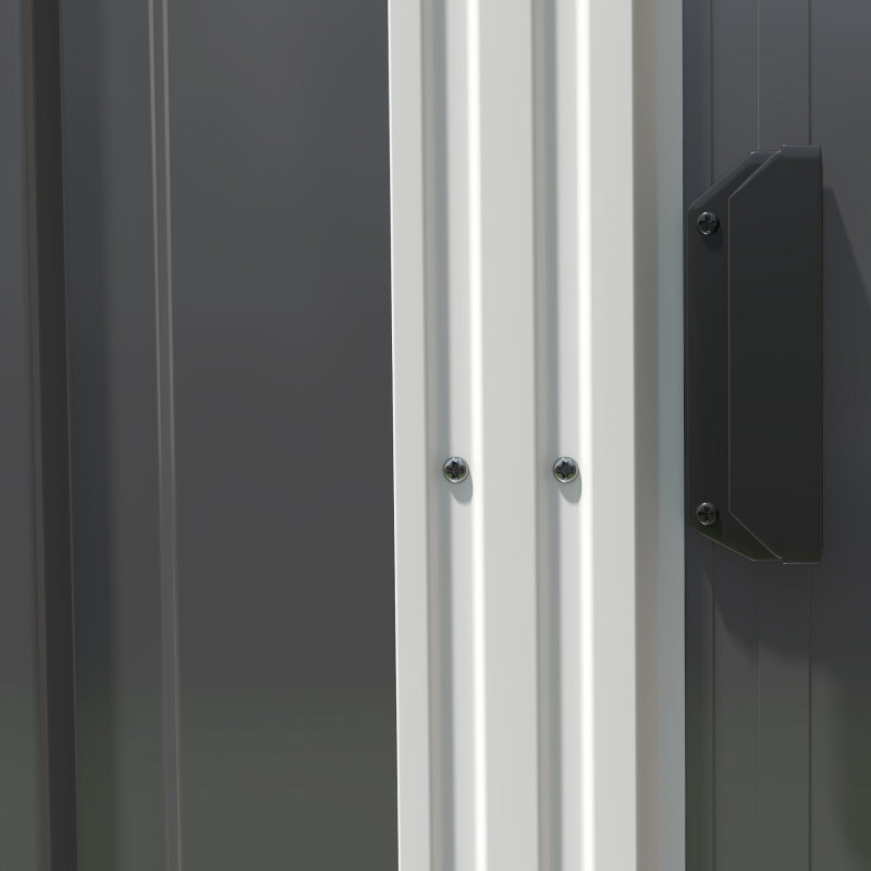 7ft x 5ft Galvanised Metal Shed with Sliding Door - Durable Dark Grey Outdoor Storage Solution
