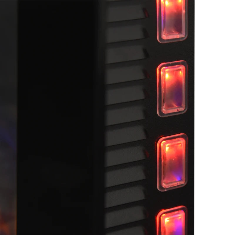 Curved Glass Electric Wall Mounted Fireplace for Living Room 1000W 2000W Black 48H x 90.8W x 11.5Dcm