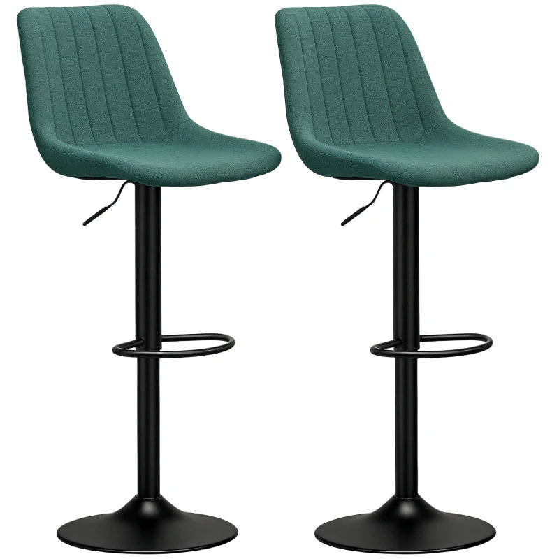 Set of 2 Green Chenille-Feel Tub Bat Stools - Stylish, Comfortable, and Durable Bathroom Seating