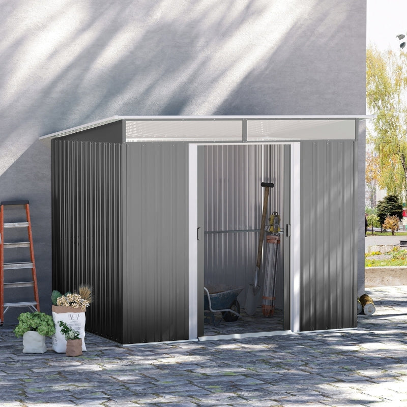 Grey Storage Hut - 8.5ft x 6ft