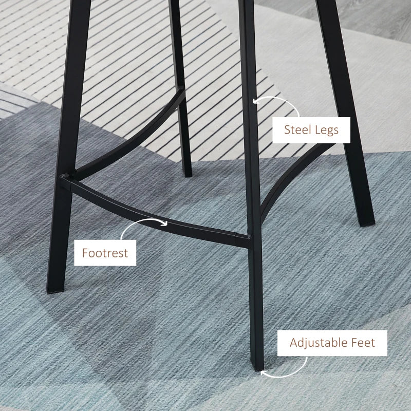 HOMCM Set of 2 Kitchen Stools - 97cm Height, Sturdy Brown Design for Dining & Bar Use