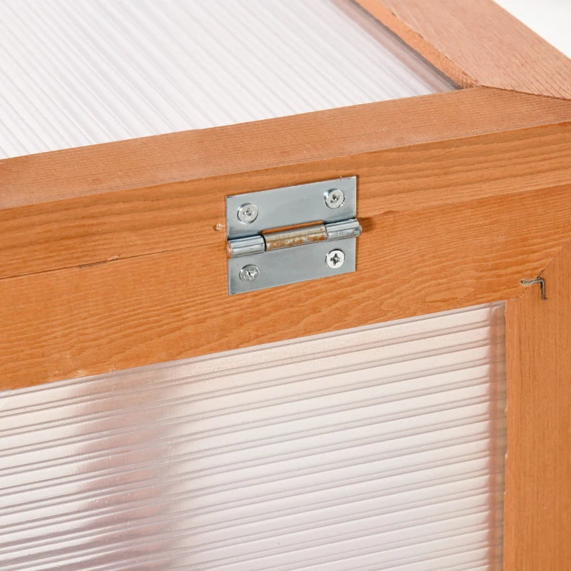 Green 3-Tier Wooden Cold Frame Greenhouse with Double Doors