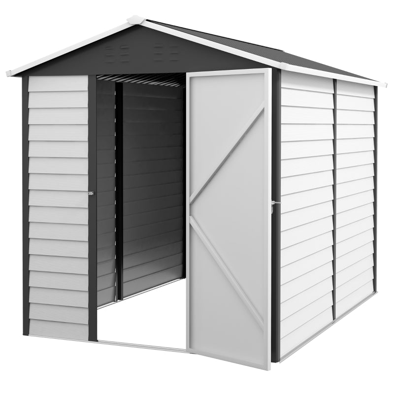 White 9ft x 6ft Metal Shed