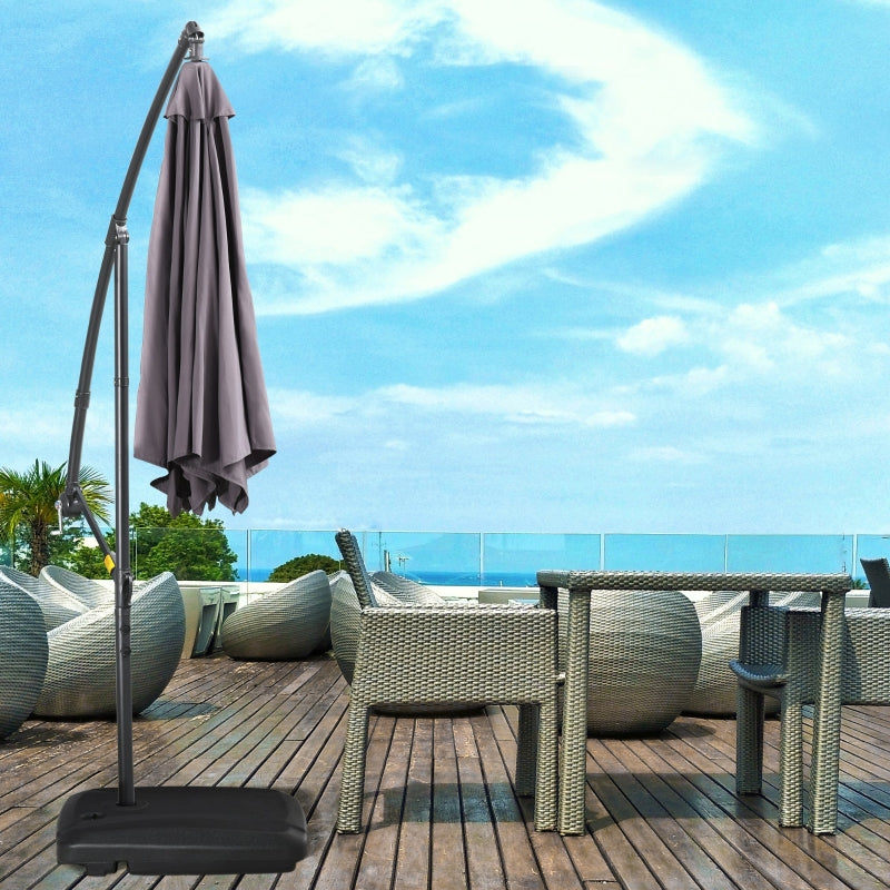 Black Portable Water and Sand Filled Parasol Base - Up to 75kg