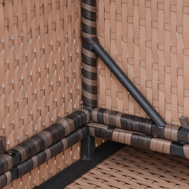 6-Piece Rattan Garden Furniture Set - 7-Seater Wicker Outdoor Sofa Set with Storage Tea Table & Side Table - Cushions Included