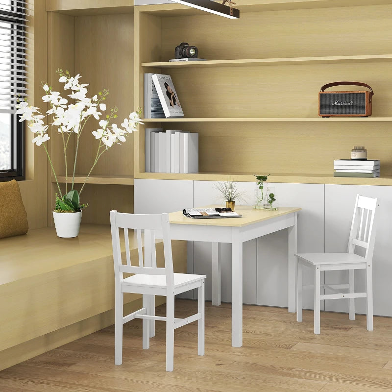 Modern Oak Dining Table for 4-6, Wood Effect Top, Sturdy Thick Legs, 120x70x75cm, Ideal for Kitchen & Living Room