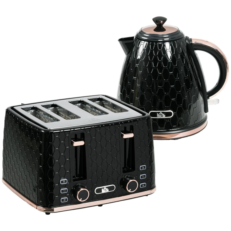 3kW Rapid Boil Black Honeycomb Kettle - Stylish Electric Tea Maker for Fast Boiling Water