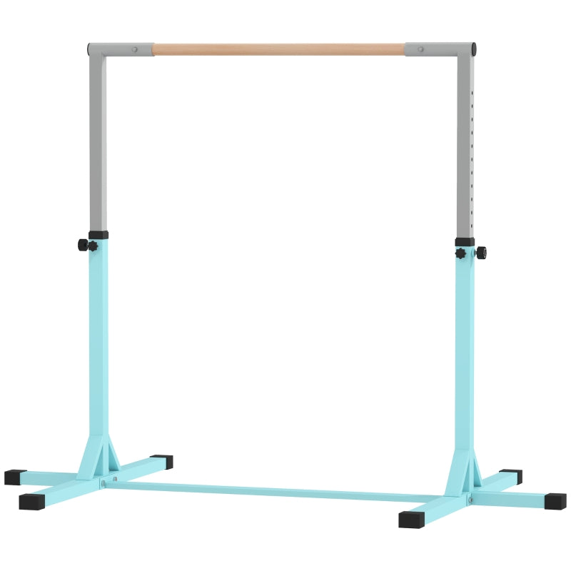 Adjustable Gymnastics Horizontal Bar for Kids Fitness Training Light Blue Junior High Bar