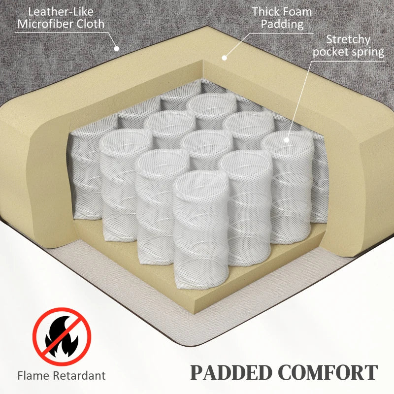 Grey Microfibre Manual Reclining Armchair with Footrest for Ultimate Comfort and Relaxation