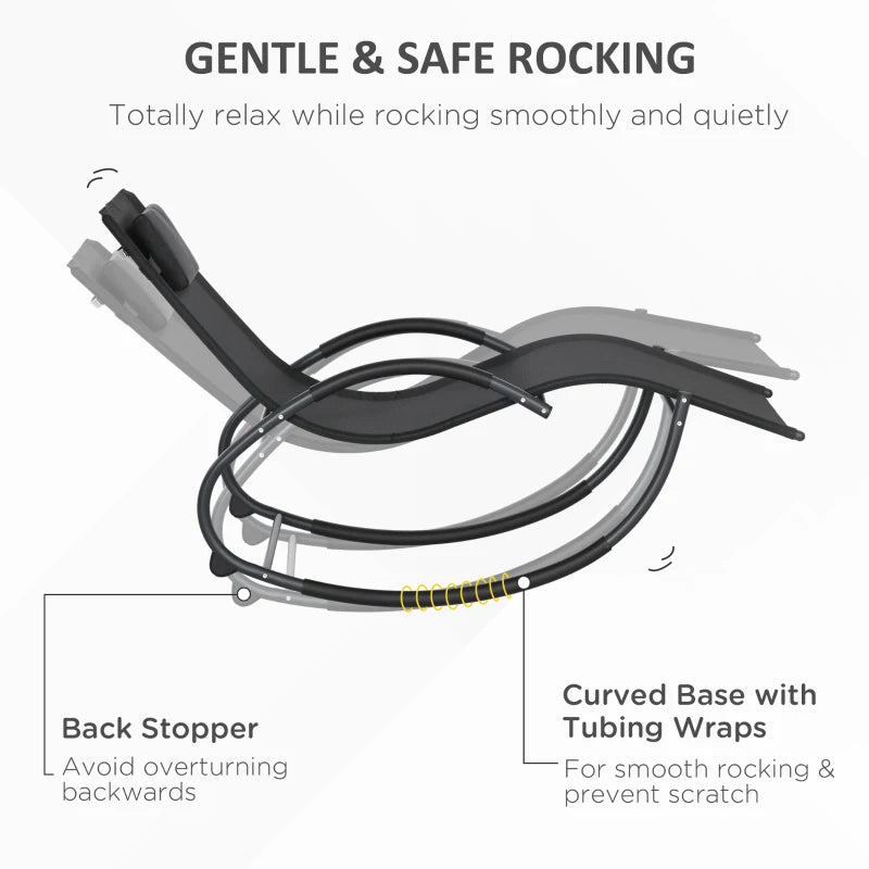 Black Zero Gravity Rocking Chair with Pillow