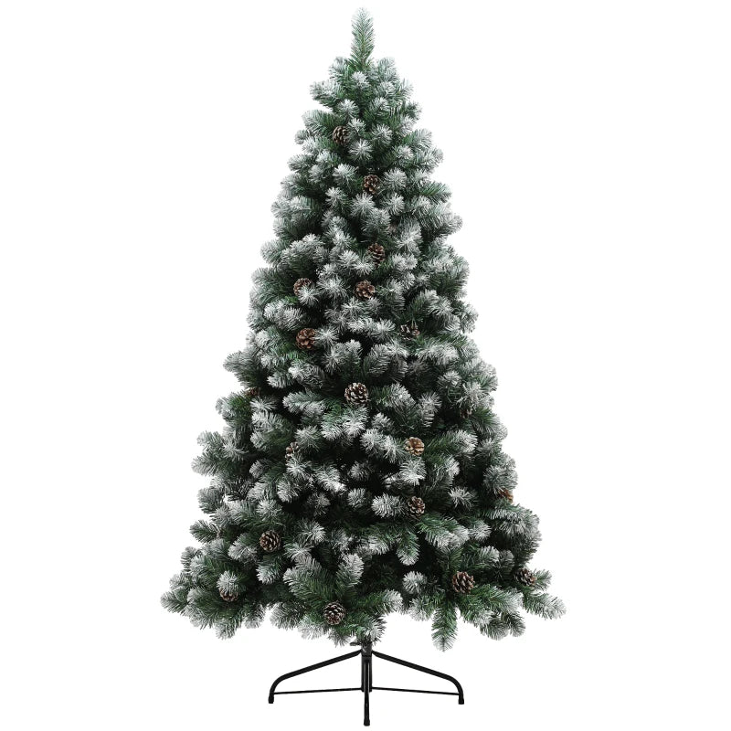 6ft Snow-Dipped Artificial Pine Christmas Tree - Realistic Holiday Decor for Festive Home Decoration