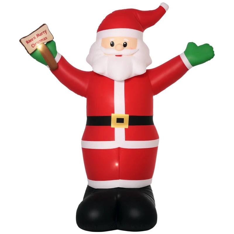 8ft Inflatable Christmas Santa Claus with LED Light Sign - Blow-Up Outdoor Yard Display for Lawn & Garden Holiday Decor