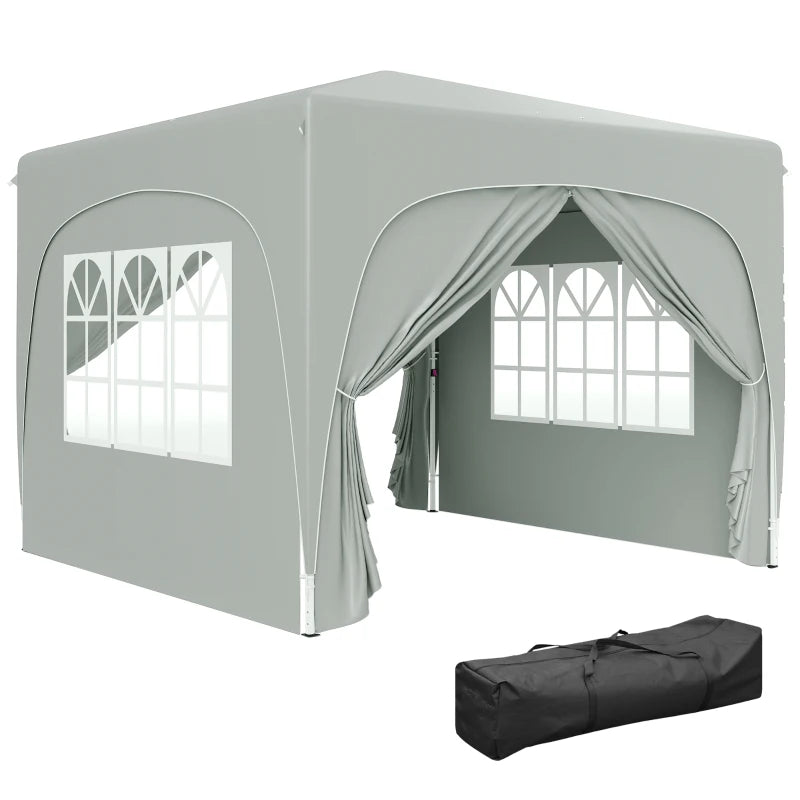 Light Grey 3x3m Pop-Up Gazebo with Accessories