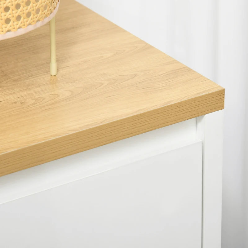 Modern White Kitchen Sideboard Storage Cabinet with Double Doors & Adjustable Shelf - Perfect for Living Room & Entryway