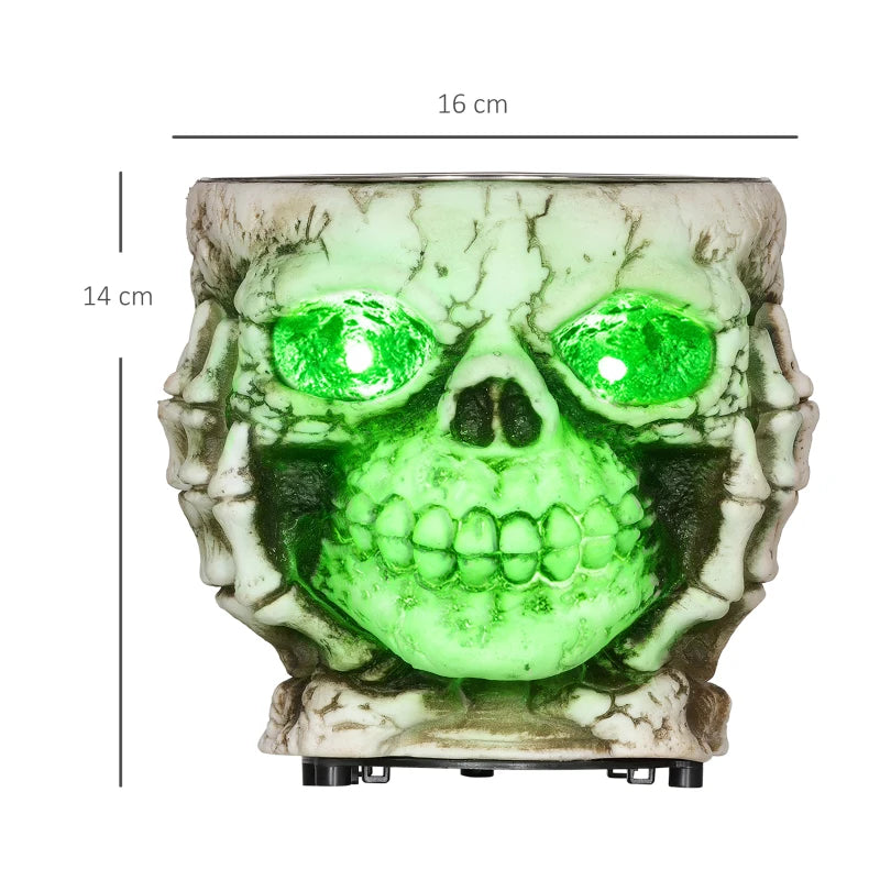 14cm Skeleton Candy Bowl - Light Up Eyes & Sound Effects - Halloween Outdoor Decoration & Prop for Haunted House
