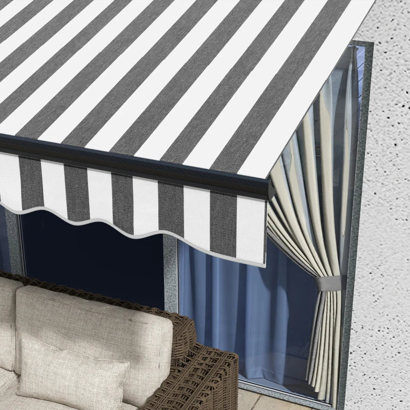 3m x 2m Striped Electric Awning - Fully Retractable