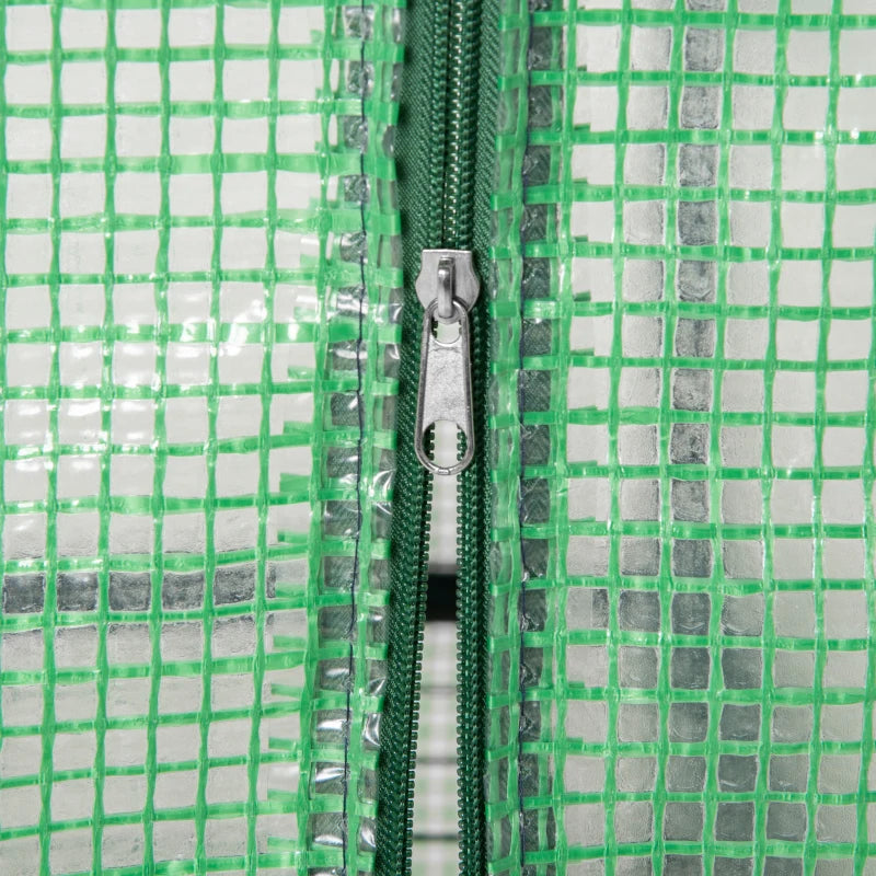 Compact Greenhouse with Steel Frame, 4 Tier, Roll-up Door, 70x50x160 cm, Green