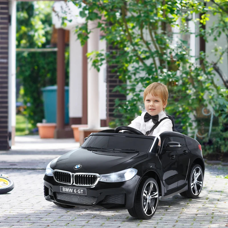Licensed BMW 6GT Kids Electric Ride On Car 6V with Remote Control - Black Color