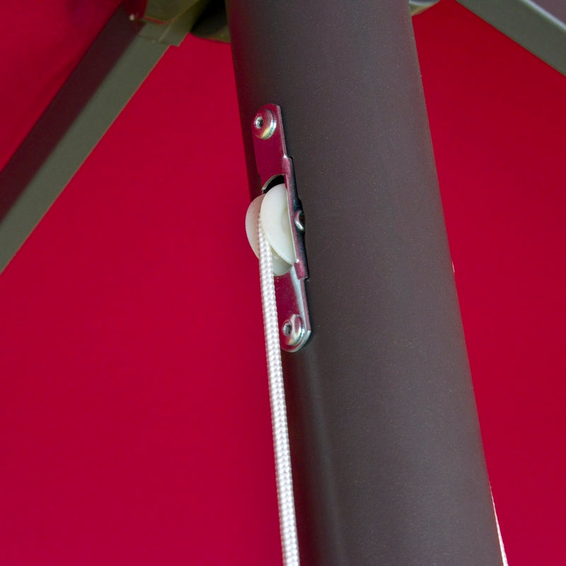 Double-sided Wine Red Sun Umbrella Canopy - 4.6M Crank Shade