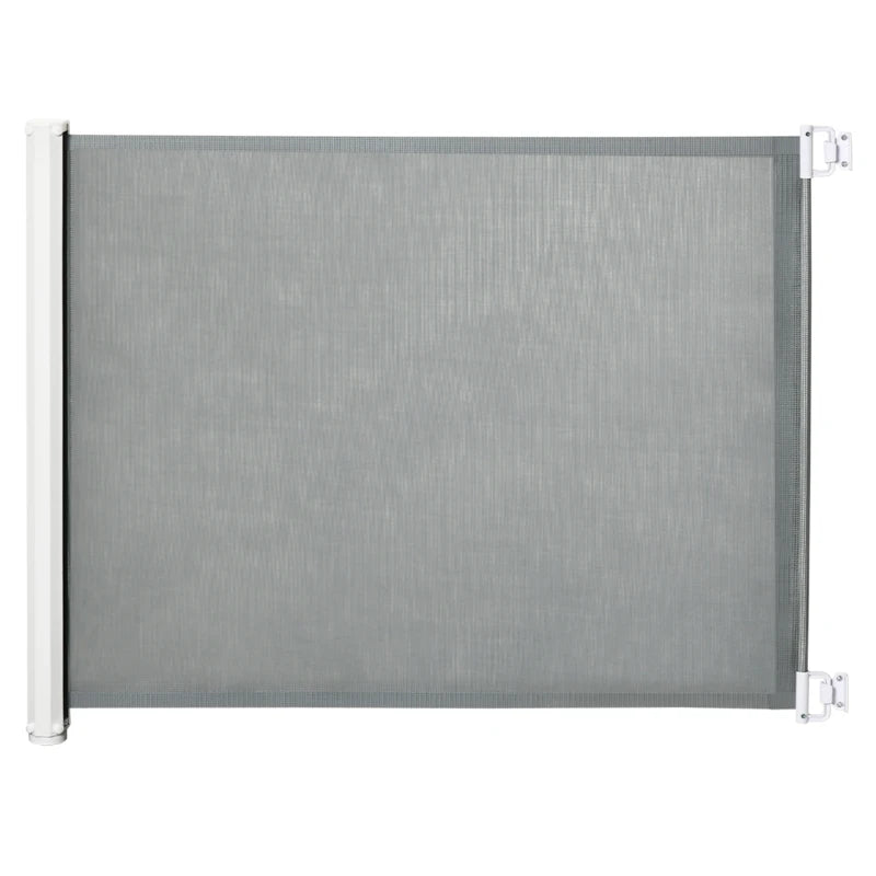 Retractable Pet Safety Gate - Folding Dog Barrier in Grey | Adjustable, Durable, Easy Install for Home & Travel
