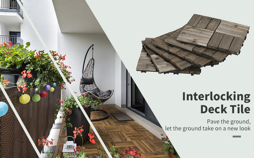 Interlocking Grey Decking Tiles (27 Tiles)