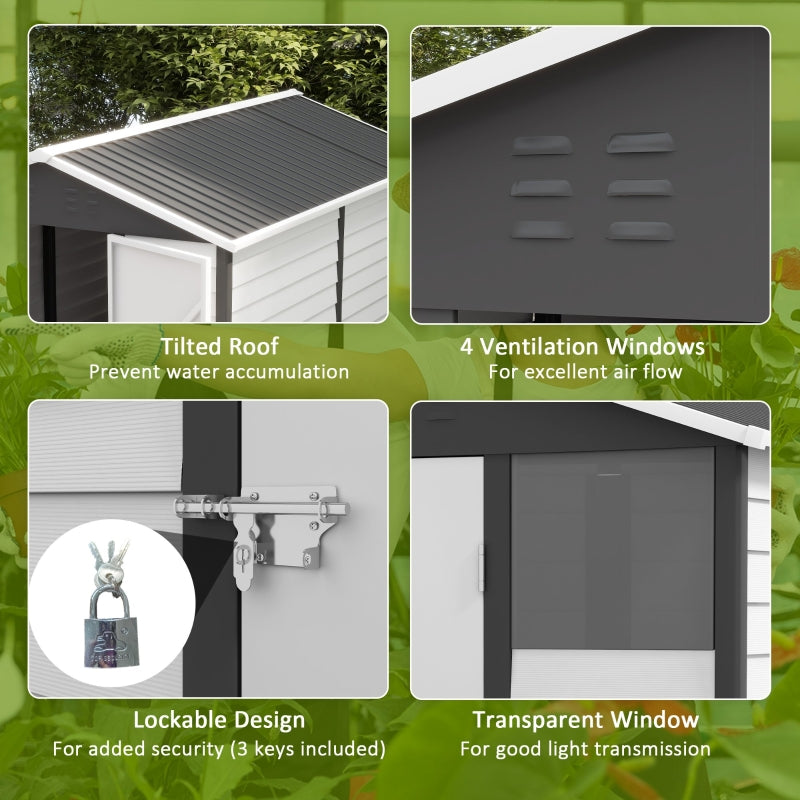 White 9ft x 6ft Metal Shed
