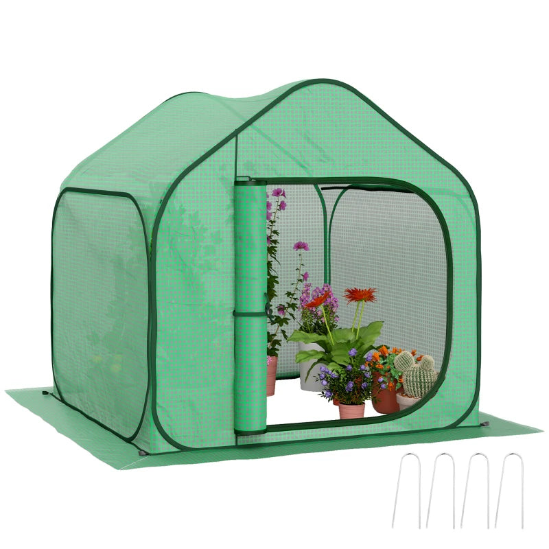 150 x 148cm Pop-Up Greenhouse - Green Garden Plant Shelter