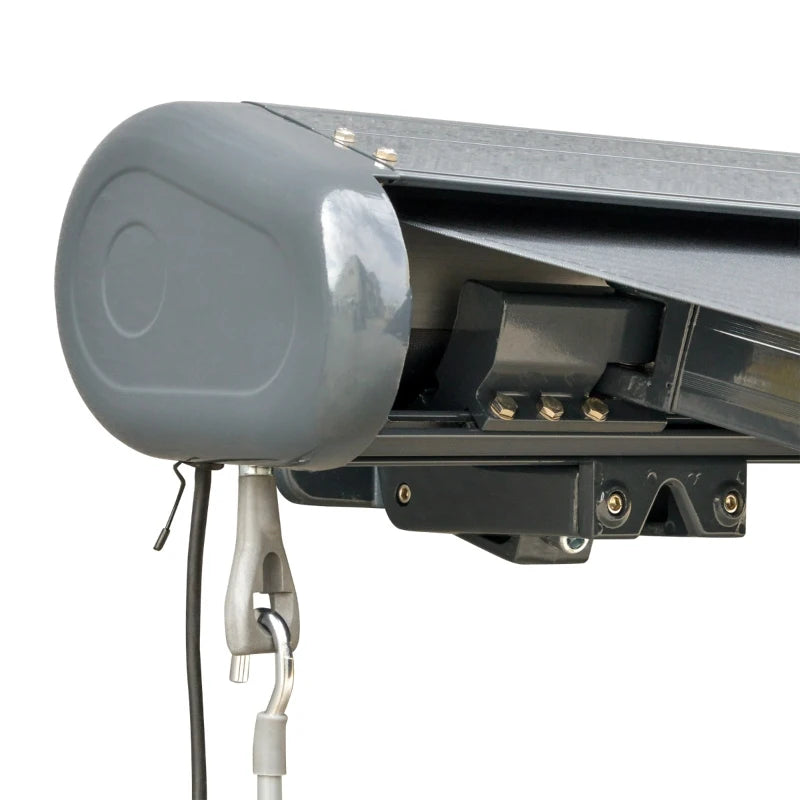 Grey 3.5m x 3m Electric Awning With LED Lights - Fully Retractable
