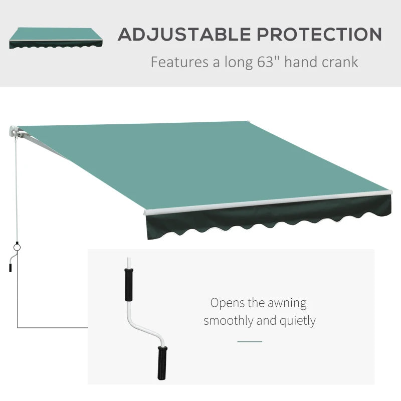 3m x 2.5m Manual Retractable Awning - Dark Green
