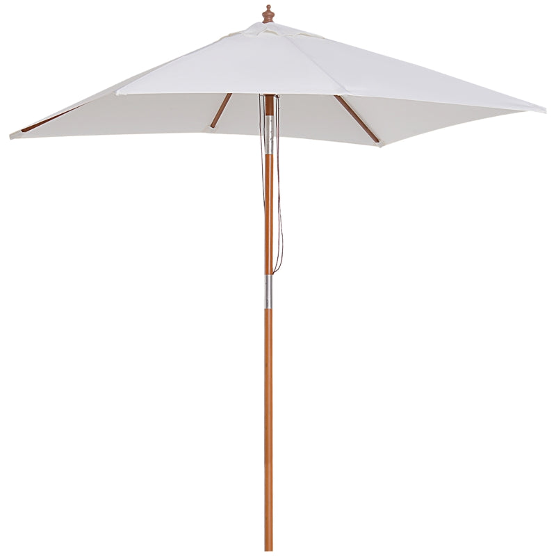 Cream White Tilting Garden Parasol Umbrella - 2m x 1.5m