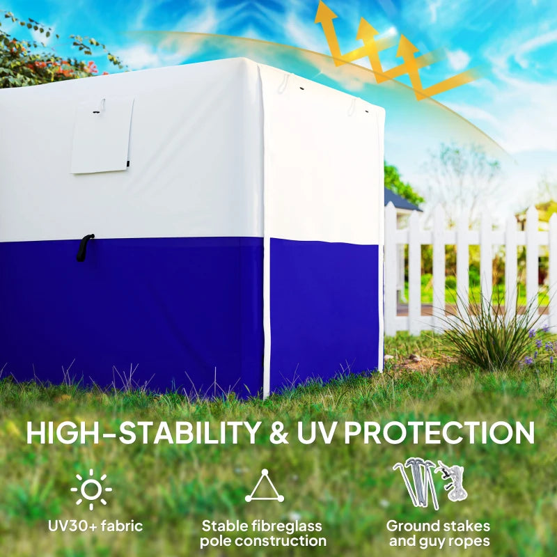 2x2m Dark Blue Pop-Up Gazebo with Accessories - Portable Outdoor Canopy