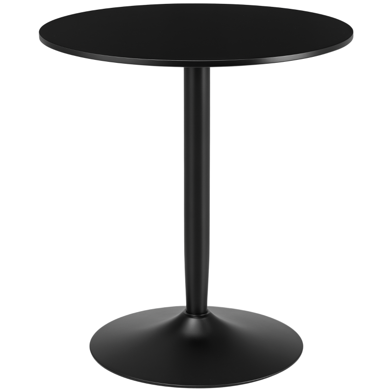Minimalistic Black Dining Table for Two - 75H x Φ70cm Modern Design Perfect for Small Spaces