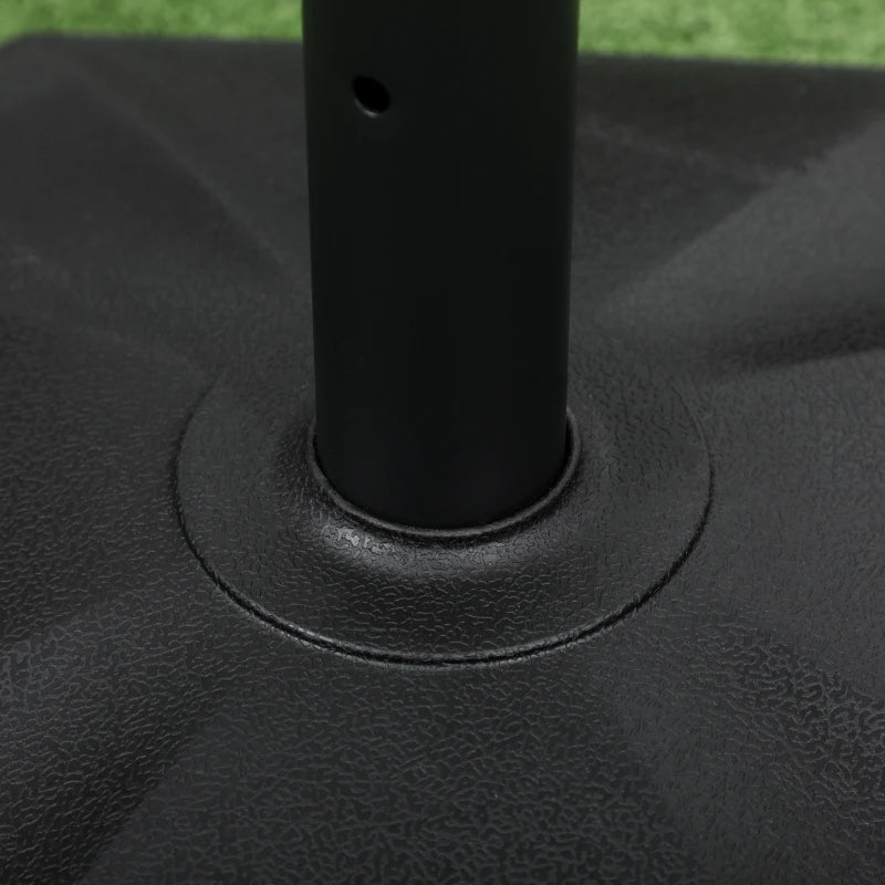 Black Concrete Patio Umbrella Base for 34mm, 38mm, and 48mm Poles
