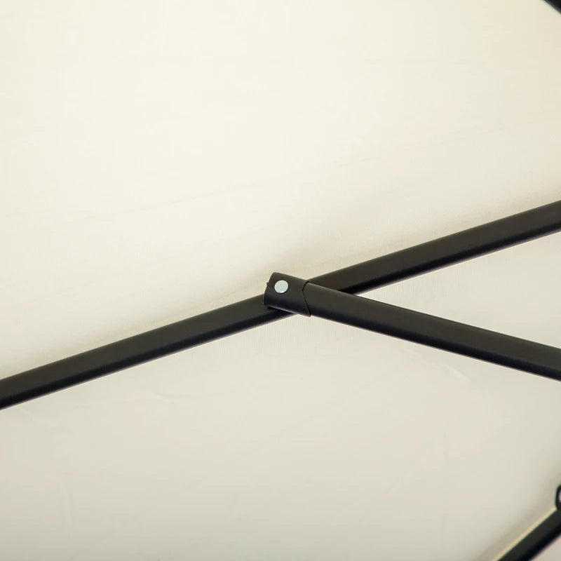 Cream White Hanging Rattan Cantilever Sun Umbrella - 3m