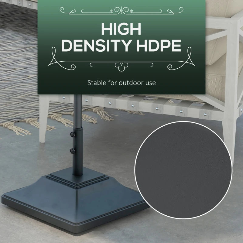 Black 60kg Fillable Parasol Base with Wheels