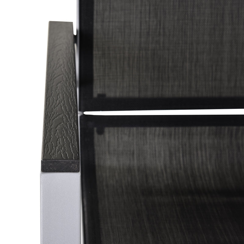 Black High Back Rocking Sun Lounger Chair for Garden Patio