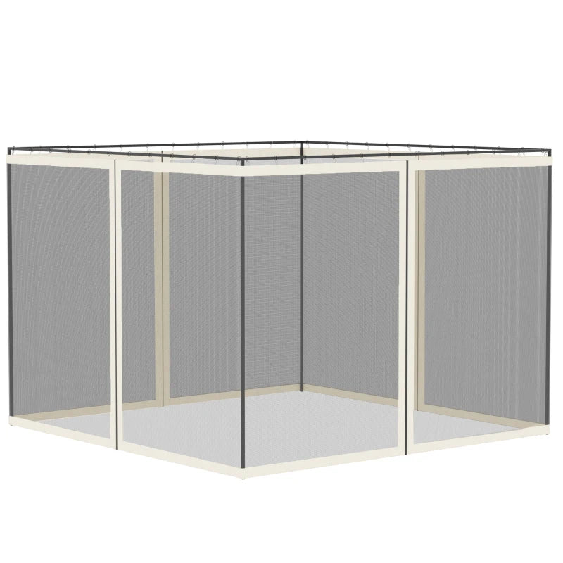 Universal Replacement Mesh Sidewall Netting for Gazebos and Canopy Tents - 302 x 207cm - White (Sidewall Only)