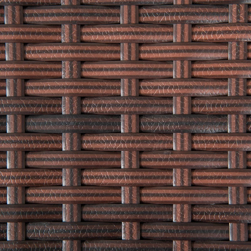 Brown Rattan Outdoor Side Table with Woven Top - Patio & Garden Furniture