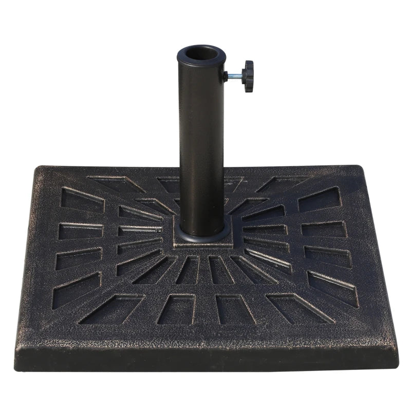 Bronze Patterned Resin Square Umbrella Stand Base - 15kg