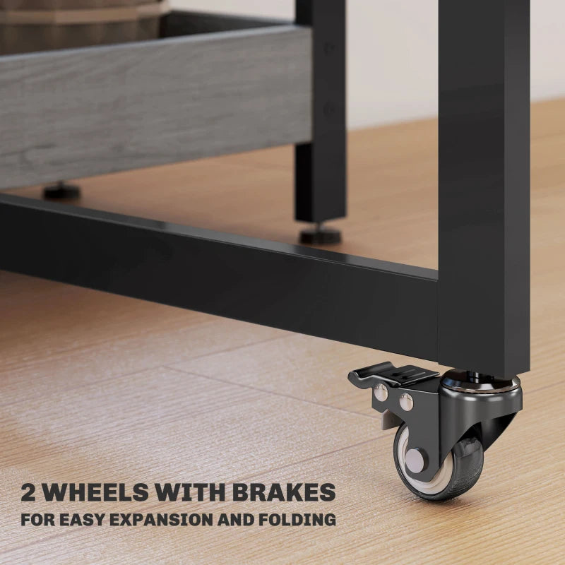 4-Person Drop Leaf Table - Stylish Grey Wood-Effect Dining Table for Small Spaces - Versatile and Space-Saving Design
