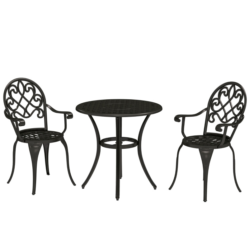 Elegant Black Aluminium Garden Set - 3-Piece Outdoor Furniture