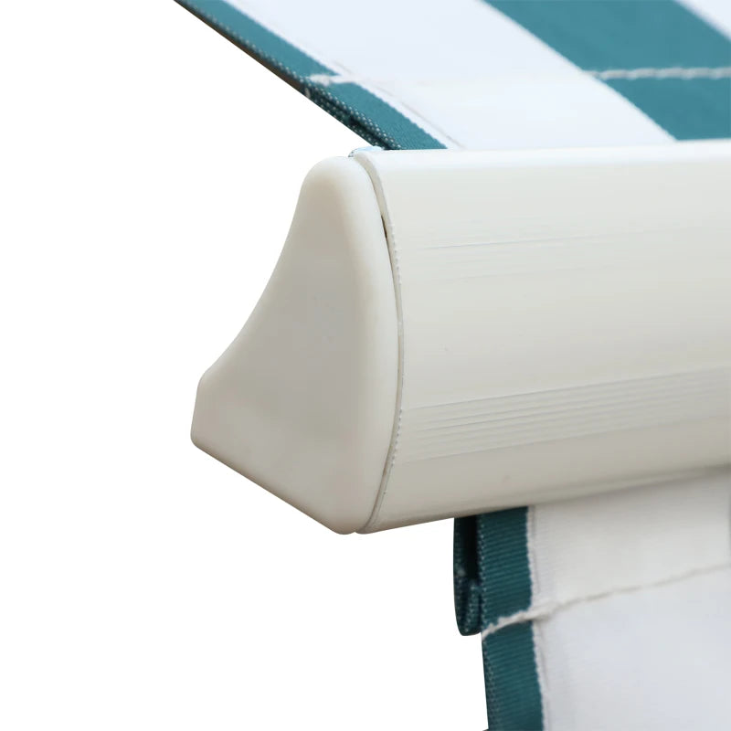 4m x 3m Manual Retractable Awning - Striped Green & White