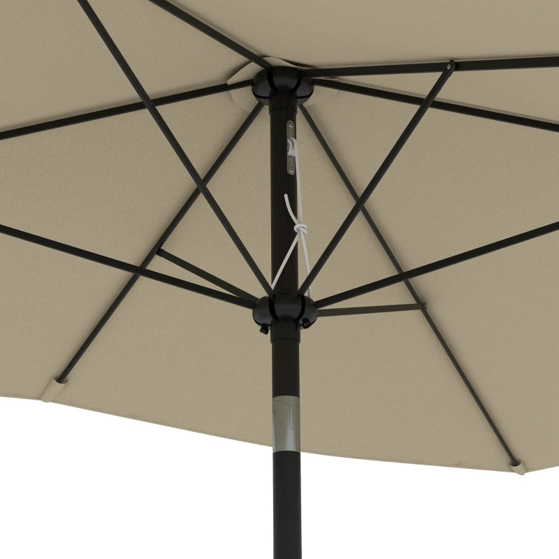 Cream White Rectangular Garden Parasol Umbrella with Crank & Tilt