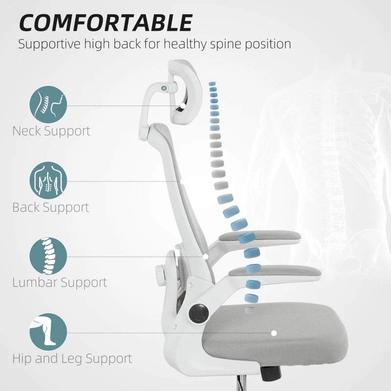 Ergonomic Multi-Adjust Office Chair in Grey - Comfortable, Stylish, and Supportive for Home and Office Use
