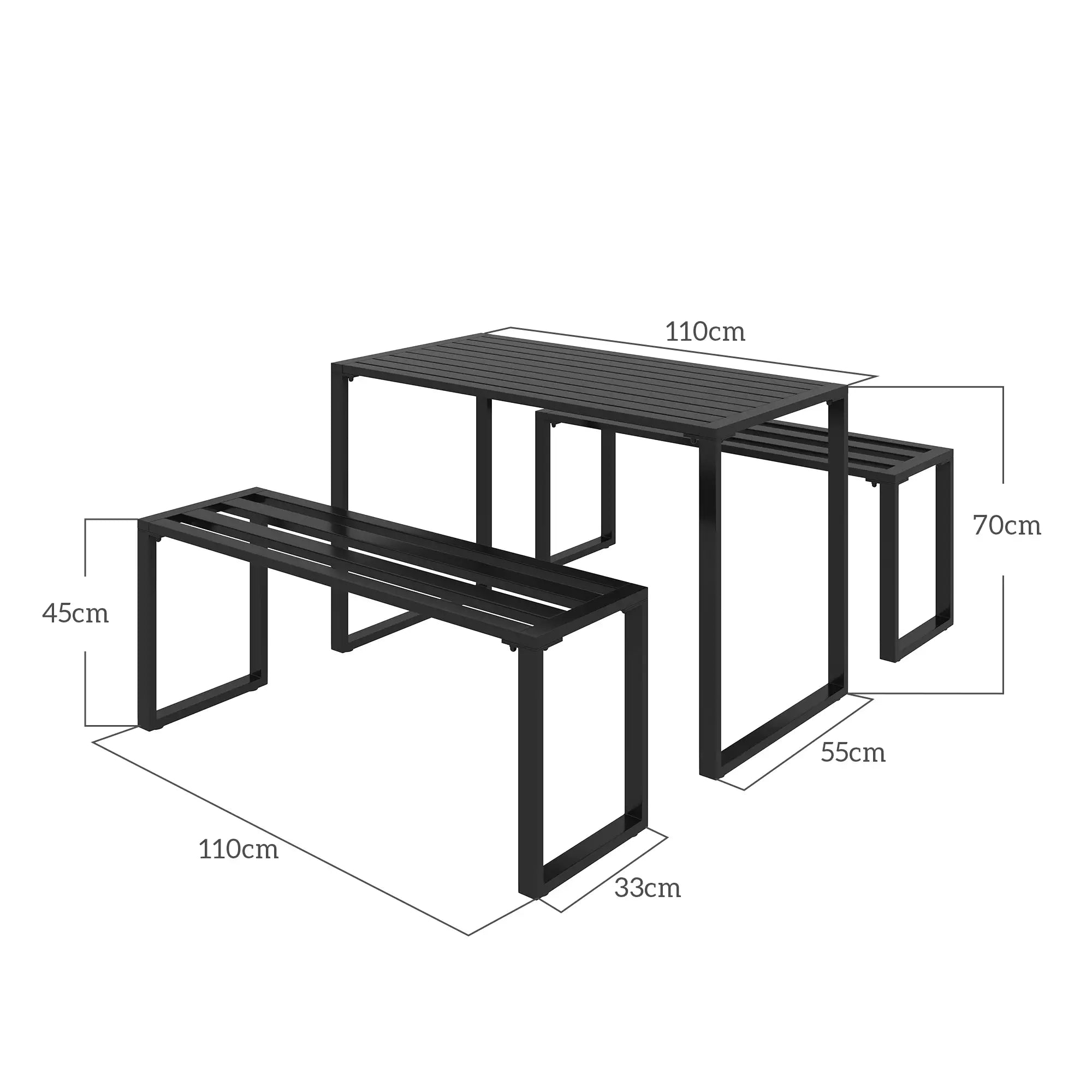 Black Metal Picnic Table
