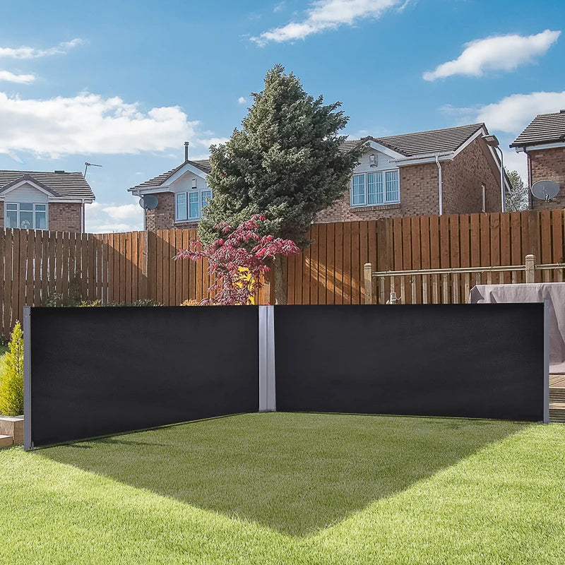 600 x 180cm Dark Grey Retractable Side Awning